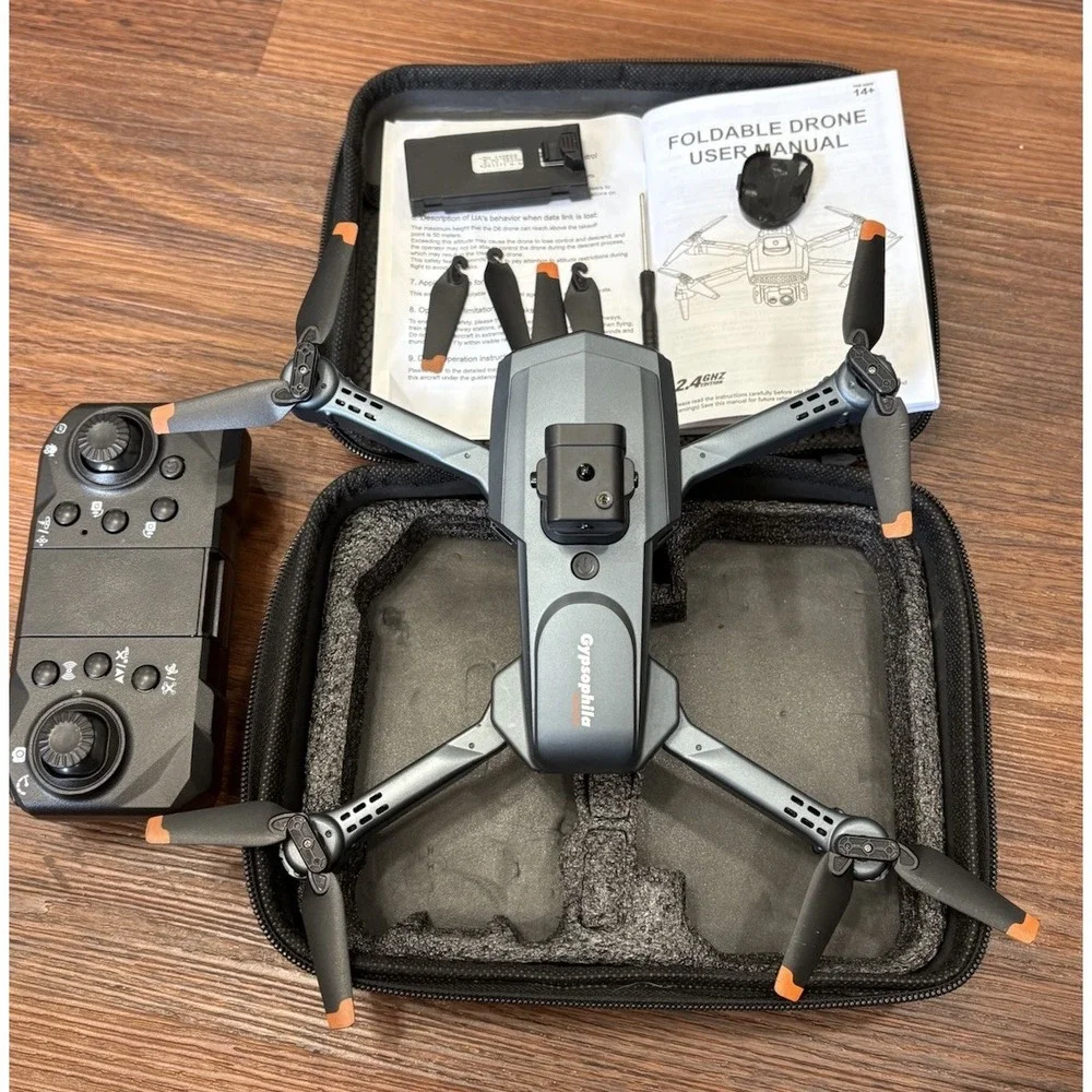 DLRC D6 AIR HD Dual Camera Drone Foldable WiFi FPV Quadcopter w/2 Batteries/Case